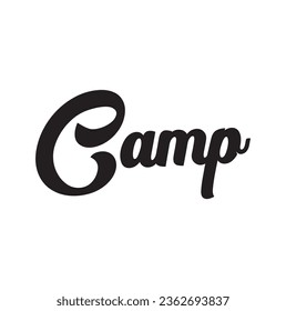 camp text on white background.