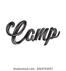 camp text on white background.