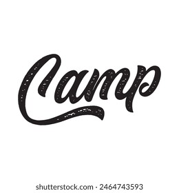 camp text on white background.