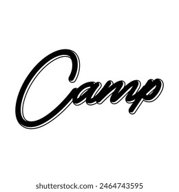 camp text on white background.