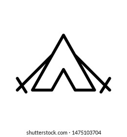 camp thin line vector icon