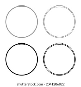 Camp with threaded connection for pipesHomut Reten Fastening for pipe set icon grey black color vector illustration flat style image