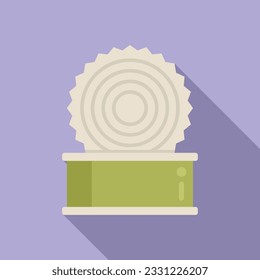 Camp tin can icon flat vector. Trip equipment. Hiking adventure
