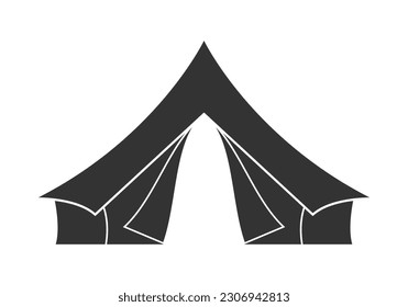 Camp or tourist tent icon. Camping logo, symbol. Vector illustration.