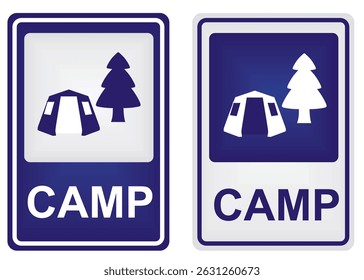 Camp traffic sign. vector illustration