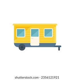 Camp trailer icon flat vector. Camper car. Auto bus isolated