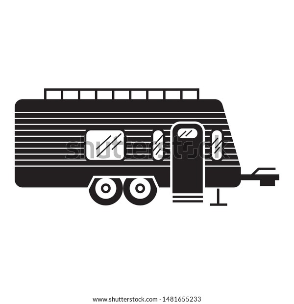 Camp trailer\
icon. Simple illustration of camp trailer vector icon for web\
design isolated on white\
background