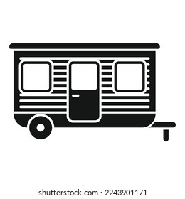 Camp trailer icon simple vector. Camper car. Auto bus