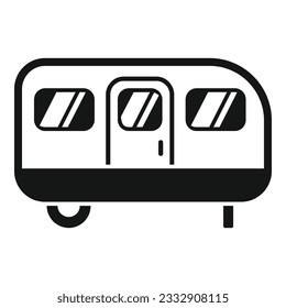 Camp trailer icon simple vector. Travel compass. Forest vacation