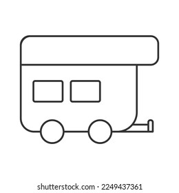 Camp trailer  vector icon. Line sign for mobile concept and web design. Symbol, logo illustration. Vector graphics