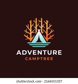 camp and tree adventure logo design