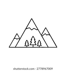 Camp utensils, camp utensils fork and spoon for hiking meal black and white vector line illustration