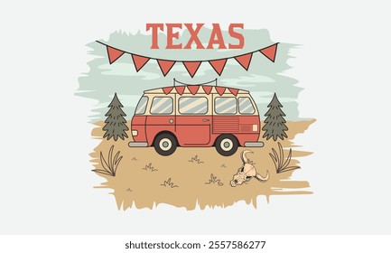 Camp Van, Ready To Print Camping Vector T Shirt Design Template, Wall Art, Mug, Sticker, Banner, Tee, Hoodie, Printable, Illustration