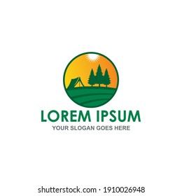 vector de campamento, vector de logotipo de aventura