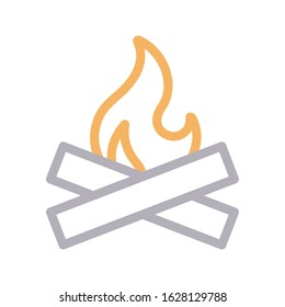 camp vector color line icon 