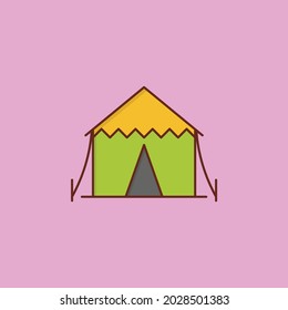 icono de color plano vector de campamento