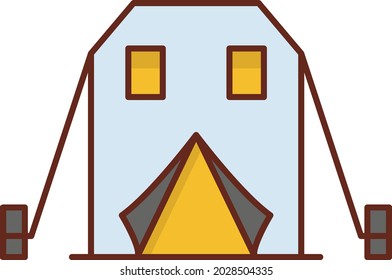 camp vector flat color icon