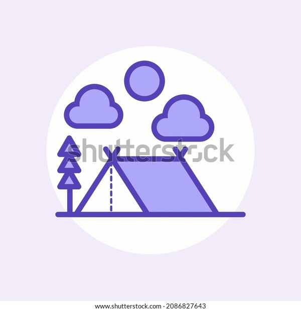 camp vector icon,\
outdoor,backpack symbol. Modern,simple flat vector illustration for\
web site or mobile app
