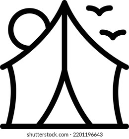ilustración del vector del campamento en un fondo transparente.Símbolos de calidad premium.vector de línea delgada   para el diseño gráfico y de concepto.