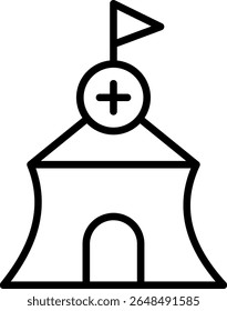 Camp Vector Line Icon Design