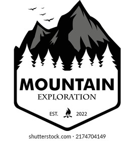 Camp vector logo, mountain premium logo vector.