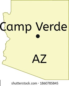 Camp Verde Town Location On Arizona Map