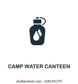 Camp Water Canteen Icon. Monochrome Simple Line Outdoor Recreation Icon For Templates, Web Design And Infographics