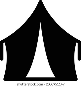 Camp mit weißem Hintergrund.Camp ist ein Symbol der millitary.glyph flach Symbol.
