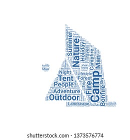 camp word cloud. tag cloud about camp