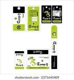 Camp-9 name of fancy Jean hang tag design template of vector template download