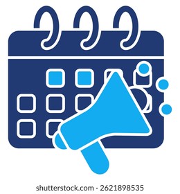 Campaign Calendar icon represented by Campaign Calendar symbol Dualtone style.