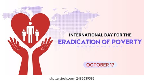 Campaign or celebration banner for International Day for the Eradication of Poverty, october 17