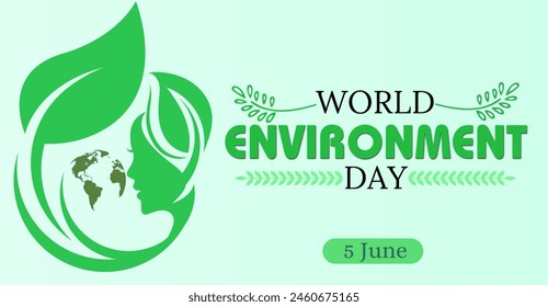 Campaign or celebration banner for World Environment day, 5th june