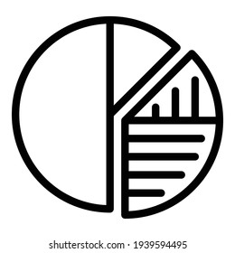 Icono circular de gráfico de campaña. Icono del vector del gráfico circular de la campaña de esquema para el diseño web aislado en fondo blanco
