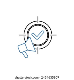icono de línea de concepto de campaña. Ilustración de elemento simple. concepto de campaña diseño de símbolo de esquema.