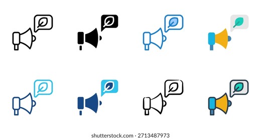 Campaign eco icon set multiple style vector collection. Editable Stroke 
