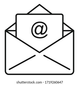 Campaign email icon. Outline campaign email vector icon for web design isolated on white background