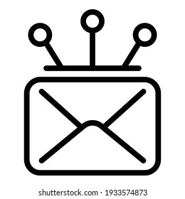 Campaign envelope icon. Outline campaign envelope vector icon for web design isolated on white background