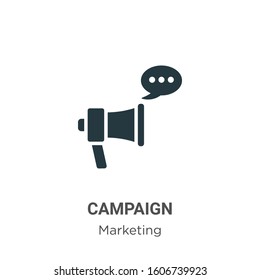 Campaign glyph icon vector on white background. Flat vector campaign icon symbol sign from modern marketing collection for mobile concept and web apps design.