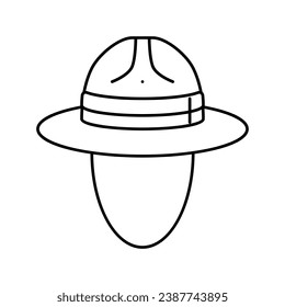 Kampagne hat Hut Linie Symbol Vektor. Kampfflugzeug-Hut-Schild. isoliertes Kontursymbol