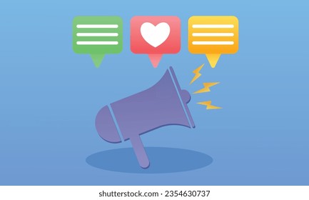 Campaign Icon.on blue background.Vector Design Illustration.