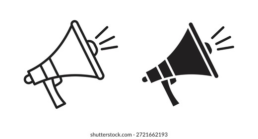 Campaign icon flat and thin stroke vector pack. Editable icons set