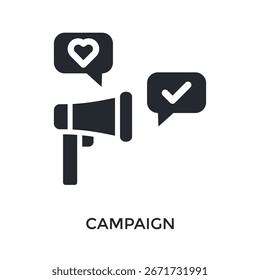 Estilo De Glifo Do Ícone Da Campanha. Ilustração De Vetor Para Design Gráfico