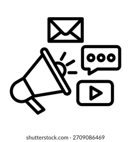 Campaign Icon Line Design Vector Illustration