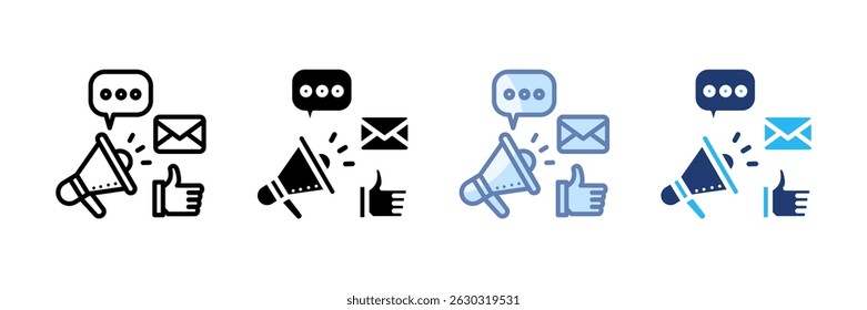 Conjunto de iconos de campaña Colección de estilos múltiples