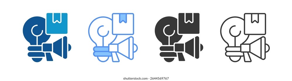Conjunto de iconos de campaña Colección de estilos múltiples