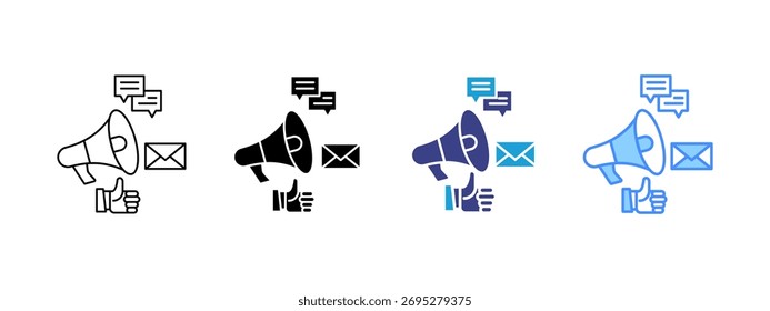 Campaign icon set multiple style collection	