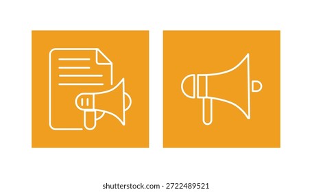 Campaign icon silhouette vector designs. Editable Strokes,Loudspeaker megaphone icon, Advertising concept on flat line style.