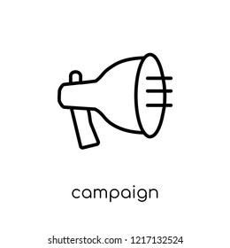 campaign icon. Trendy modern flat linear vector campaign icon on white background from thin line Marketing collection, outline vector illustration