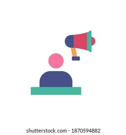 campaign icon vector illustration. speaker icon flat style design. colored icon
